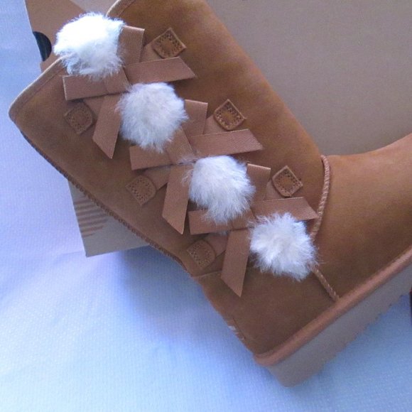 💖 KOOLABURRA BY UGG VICTORIA WOMENS CHESTNUT BOOTS SIZE 7W NEW 💖 - Picture 2 of 16